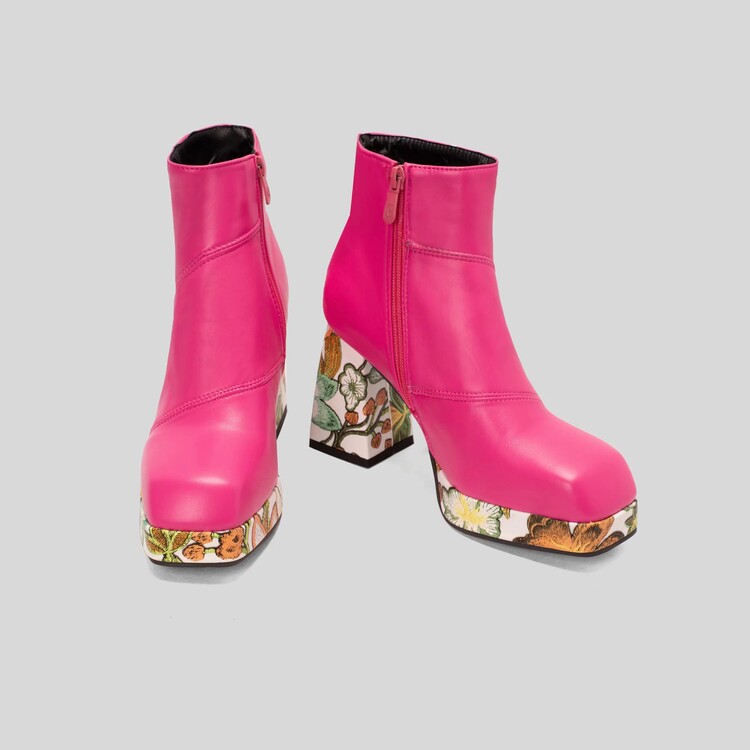 Women's Fashion Flat Shoes PU Round Toe Mid Heel