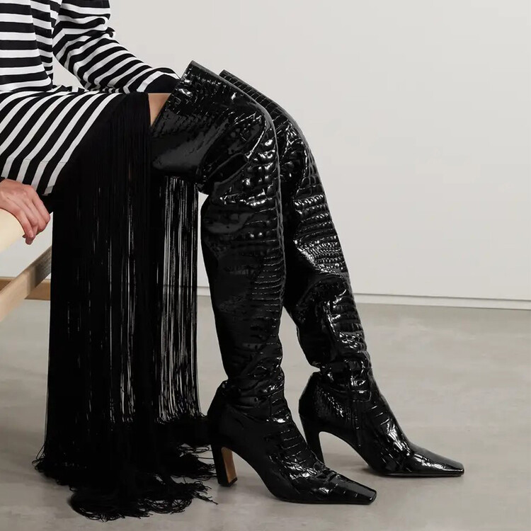Women's Over-the-Knee High Heel Fashion Boots with Double Zippers