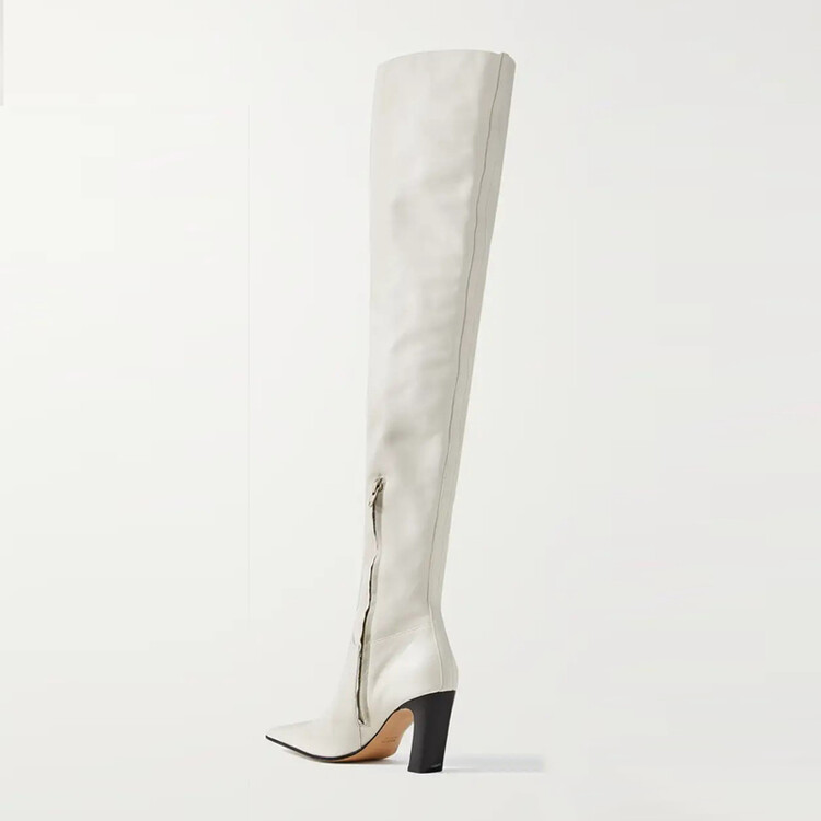 Women's Over-the-Knee High Heel Fashion Boots with Double Zippers