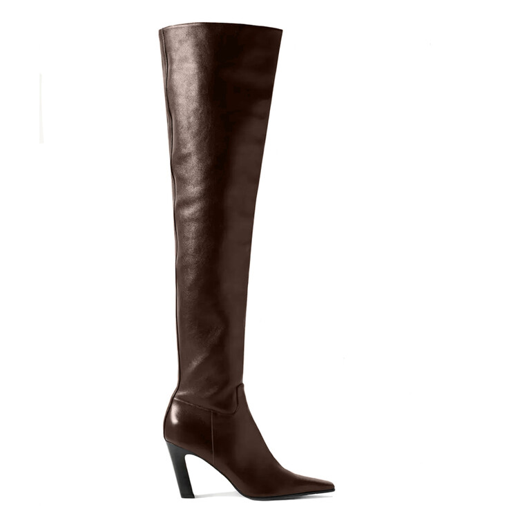 Women's Over-the-Knee High Heel Fashion Boots with Double Zippers