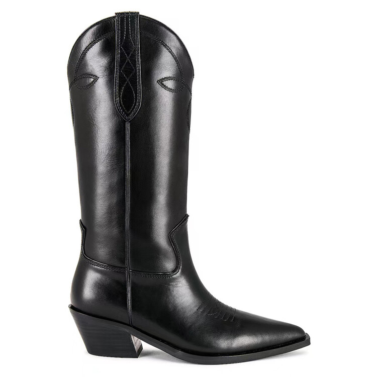 Women's Western High Heel High Shaft Boots in Top Grain Leather